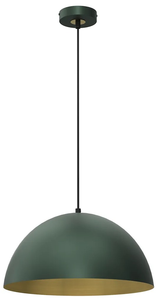 Závesné svietidlo Beta, 1x zlaté/zelené kovové tienidlo, (fi 35cm), gr/g
