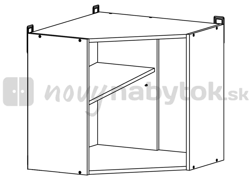 Horná kuchynská skrinka, rohová BRW Junona line GNWU/57/LP (Dub sonoma). Vlastná spoľahlivá doprava až k Vám domov. 742478