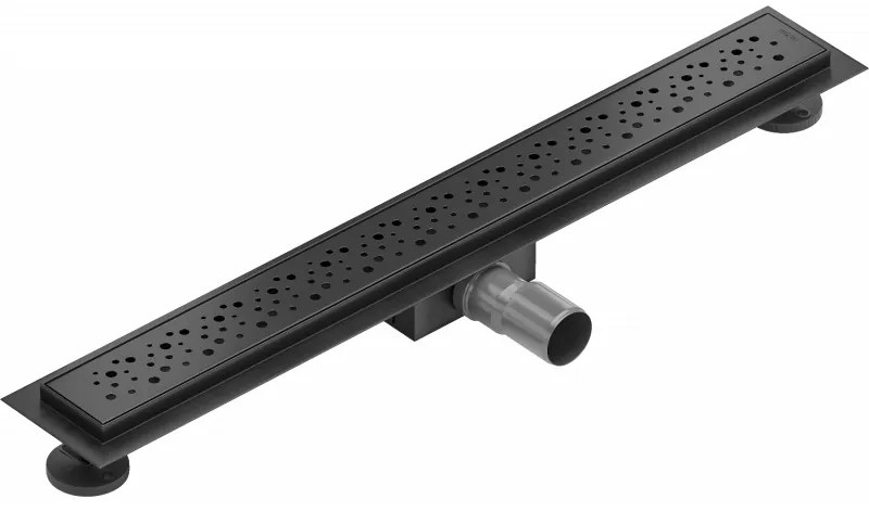 Mexen Flat nerezový sprchový žľab 70 cm, vzor M12 čierna, 1721070-15
