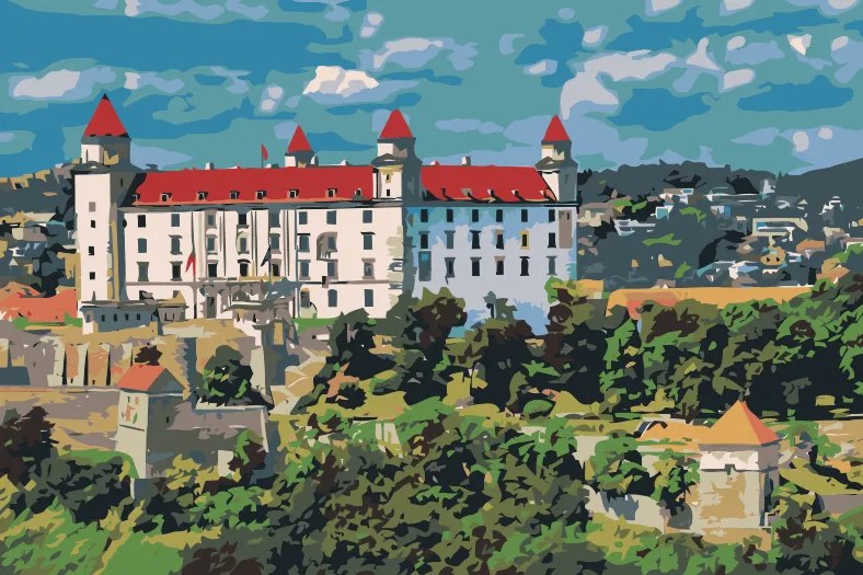 Gario Maľovanie podľa čísel Bratislava Rozmery: 60 x 40 cm, Rámovanie: S vnútorným rámom