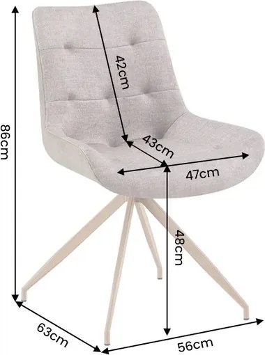 Dizajnová stolička Amiyah taupe / béžová