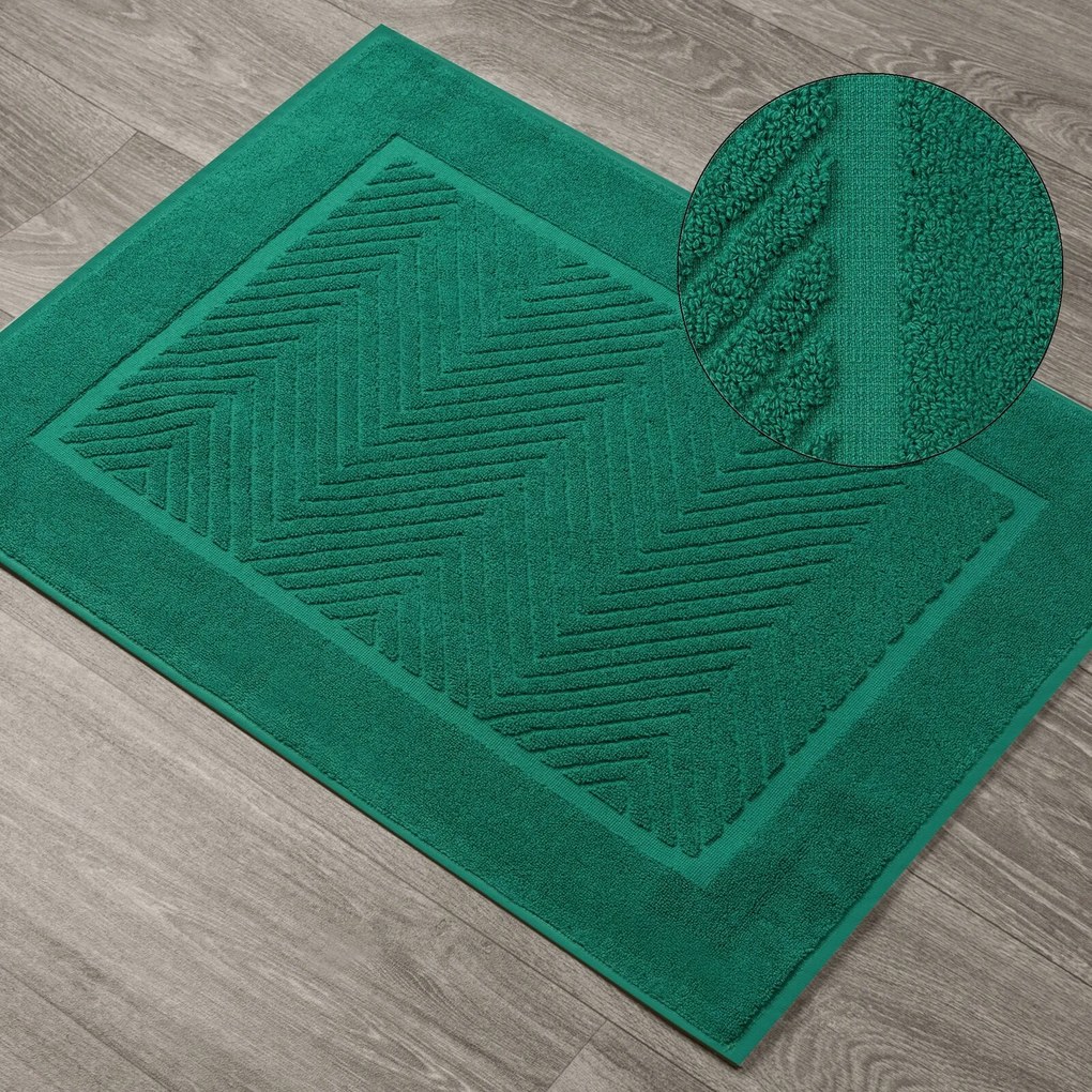 Kúpeľňový koberec KALIA 50x70 CM tmavozelená
