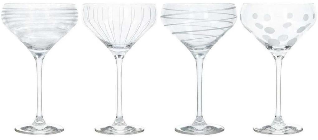Súprava 4 pohárov na šampanské „Mikasa", Ø 12,5, výš. 18,5 cm