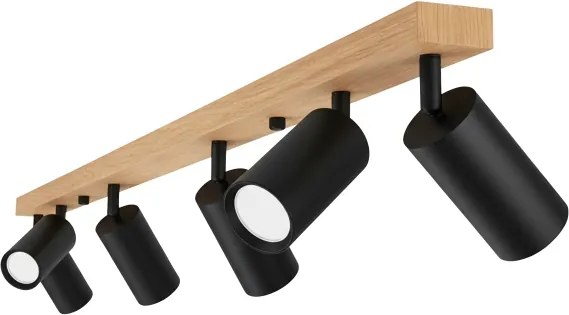 Brilagi - Bodové svietidlo SELE 6xGU10/30W/230V čierne/dubový dekor