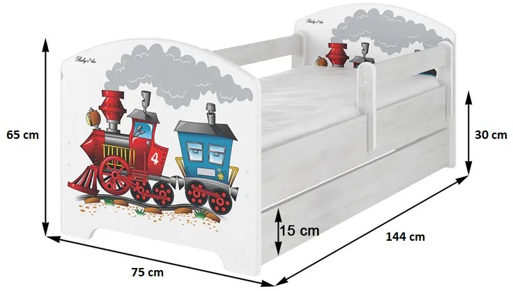 Detská posteľ s výrezom MEDVEDÍK - prírodná 140x70 cm + matrac ZADARMO!