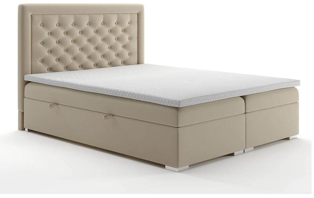 Kontinentálna posteľ 160 cm Gllamy (béžová) (s úložným priestorom). Vlastná spoľahlivá doprava až k Vám domov. 1020294