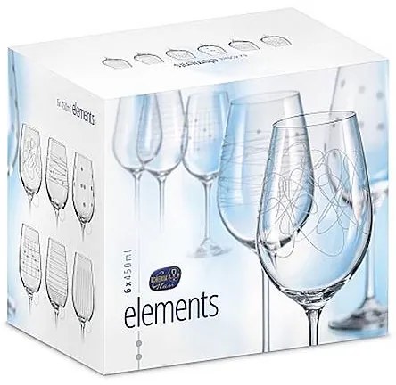 Crystalex Poháre na víno VIOLA ELEMENTS 450 ml, 6 ks