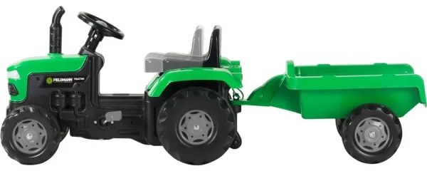 Šľapací traktor s vozíkom čierna/zelená
