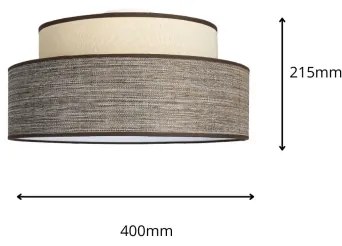 Stropné svietidlo GRACE 1xE27/60W/230V pr. 40 cm krémová/hnedá