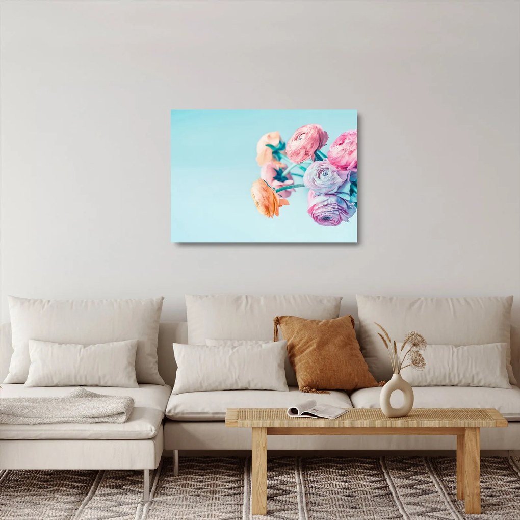 Sklenený obraz - Kvety vo váze (70x50 cm)