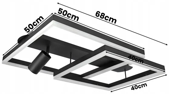 LED stropné svietidlo LED/38W/230V + 1xGU10/30W čierne