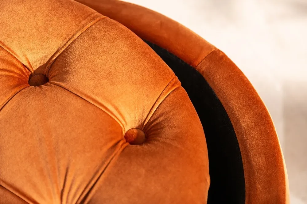 Dizajnová taburetka Rococo 50 cm hrdzavo-hnedá