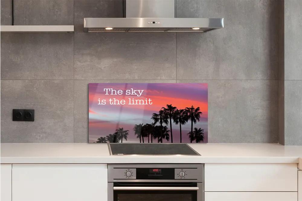 Sklenený obklad do kuchyne Palm západu slnka 125x50 cm