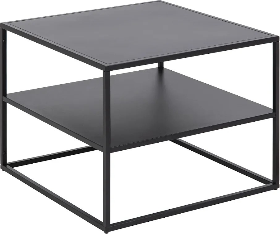 Konferenčný stolík s policou Addax, 60 cm, čierna