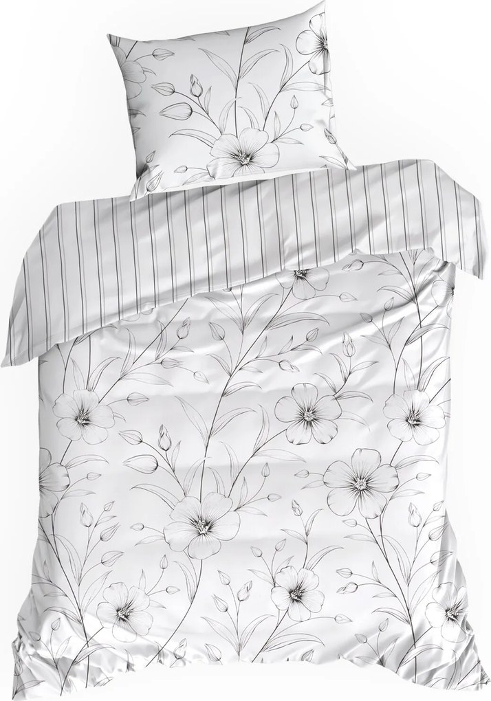 SATÉNOVÉ OBLIEČKY SPRING33 200X220 CM, 2 KS 70X80 CM KVETY