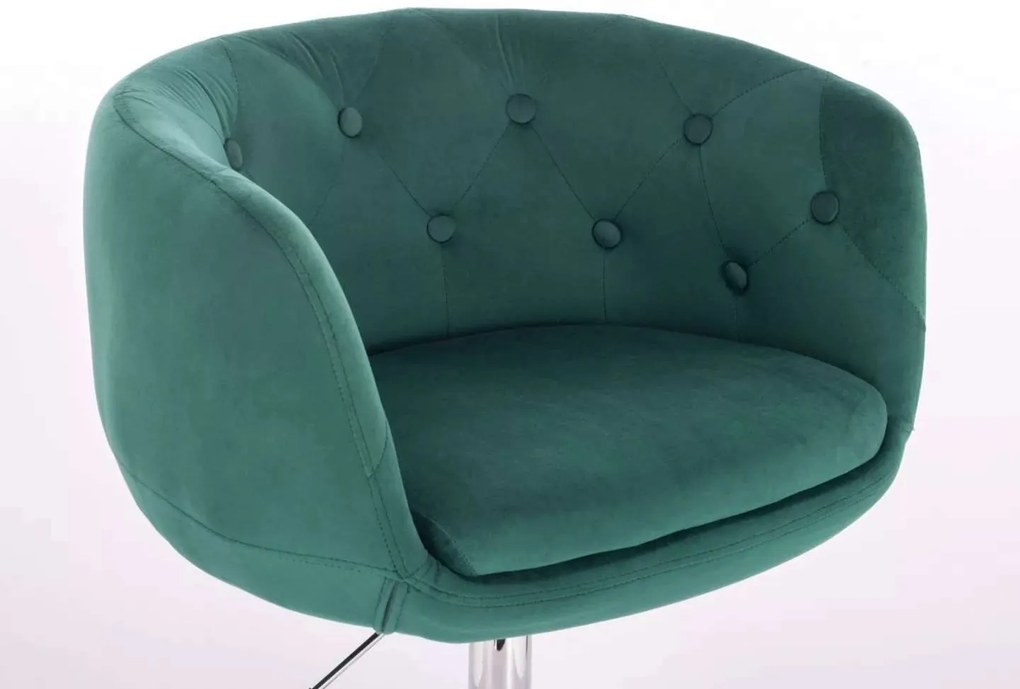 LuxuryForm DESIGN Kreslo MONTANA VELUR na čiernej podstave s kolieskami - zelené