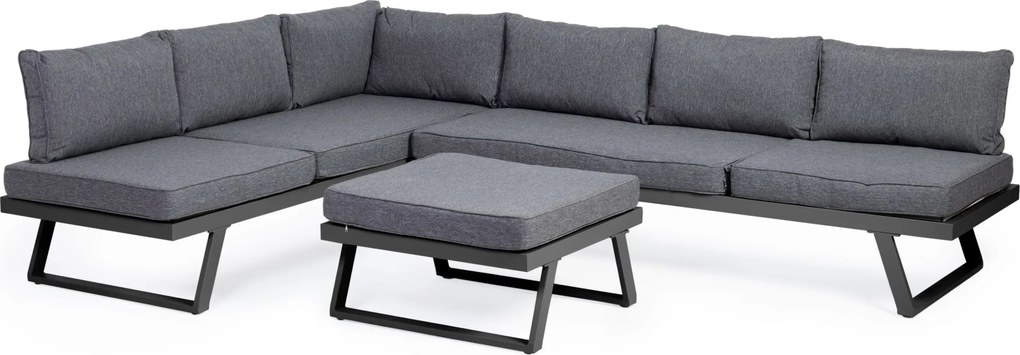 Sada zahradního nábytku LAFOOLE LUNGE tmavě šedá