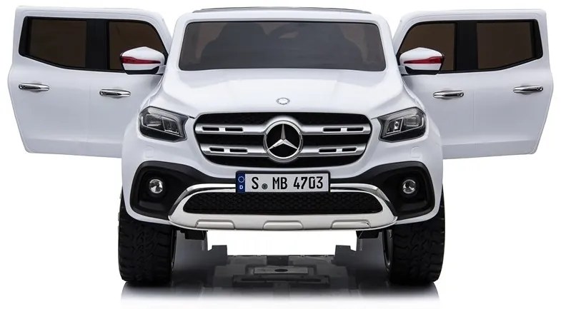 RAMIZ ELEKTRICKÉ AUTÍČKO MERCEDES X-CLASS- LCD - NELAKOVANÉ - BIELE -4x45W - 2x12V/7Ah - 2023