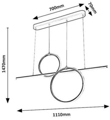 Rabalux 6970 - LED Luster na lanku WILLOW LED/48W/230V