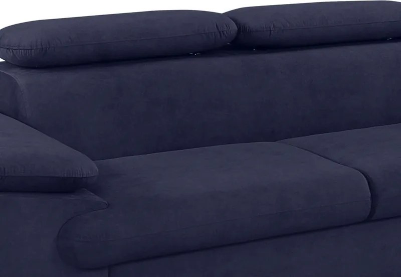 Rohová sedacia súprava Scala, tmavo modrá látka, pravý roh