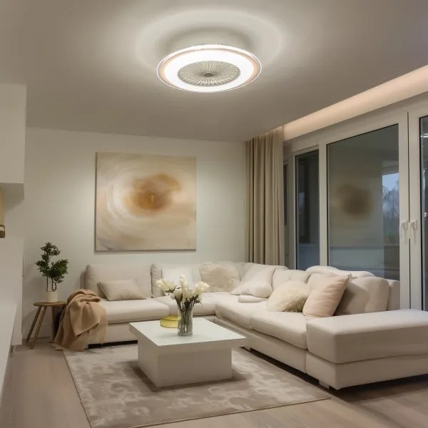 Brilagi - LED Stmievateľné svietidlo s ventilátorom RONDA LED/48W/230V biela + DO