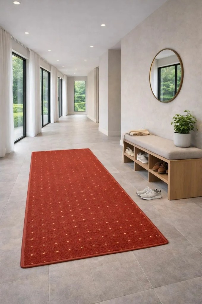 Behúň na mieru Udinese terra, šíre 90 cm, oranžová, chodba / predsieň, Condor Carpets