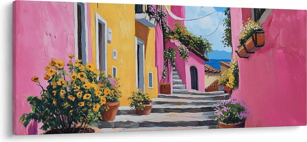 Obraz - Ružová ulička (120x50 cm)