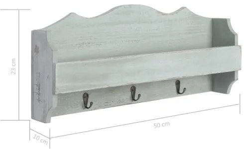 vidaXL Nástenný vešiak zelený 50x10x23 cm drevený-