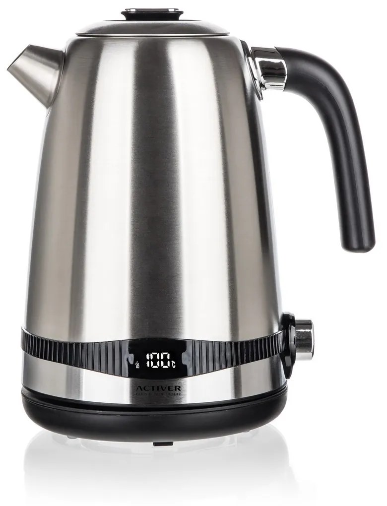 Activer Rýchlovarná kanvica s termostatom Rubis 1,7 l, nerez/čierna