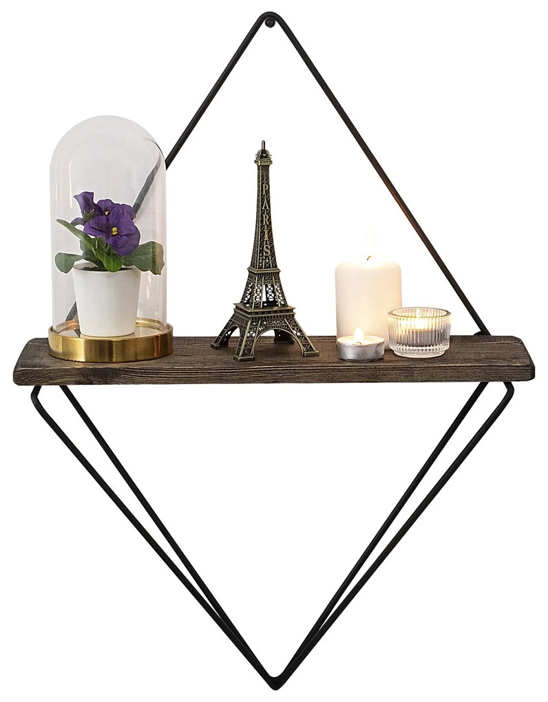 Nástenná polica PAEONIA tmavý orech