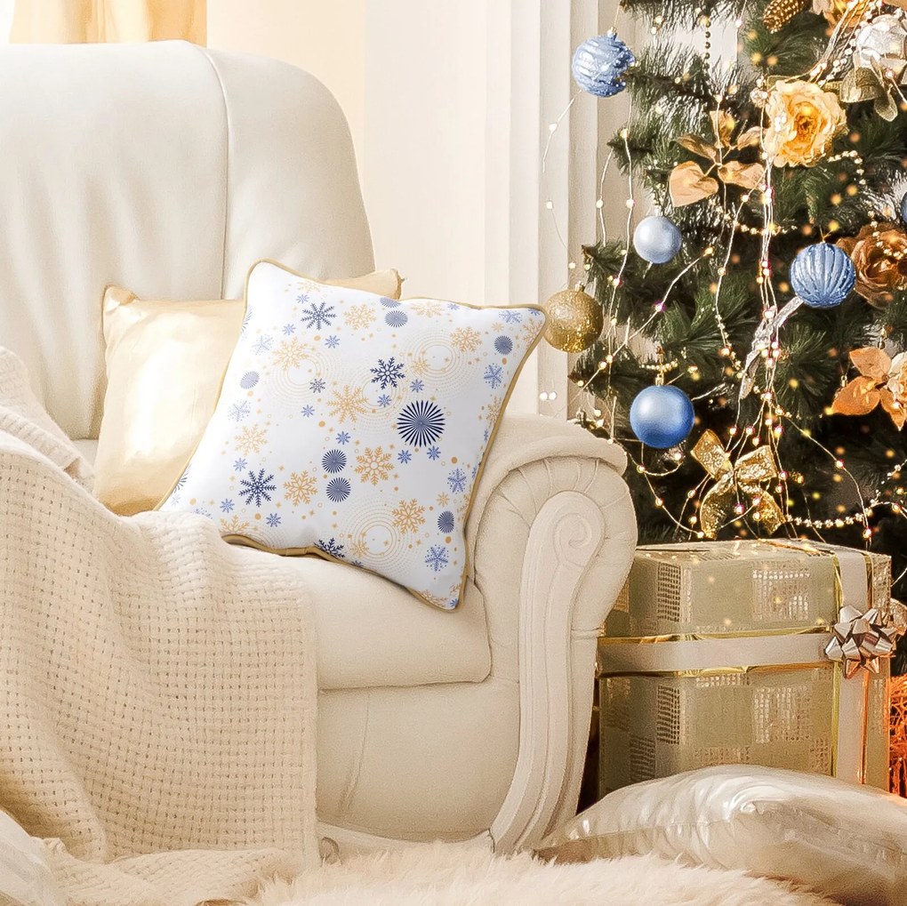 VIANOČNÁ DEKORAČNÁ OBLIEČKA NA VANKÚŠ CAROL 45X45 CM VZOROVANÁ