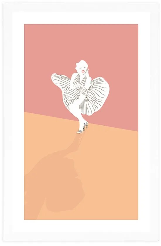 Plagát s paspartou famózna Marilyn Monroe - 60x90 black
