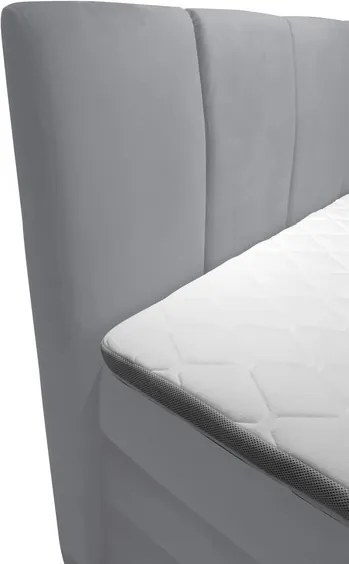 Posteľ boxspring Fresco 180x200 cm, svetlo šedá látka