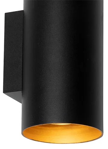 Inteligentná nástenná lampa čierna so zlatom 2-svetlá vrátane Wifi GU10 - Sab