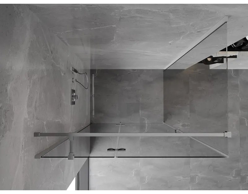 Mexen, Mexen Mist H T sklápací sprchový kút ľavý 90 x 70 cm, priehľadný, chróm - 8A5T-090-070-01-00-L