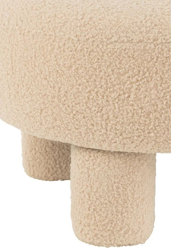 Béžová okrúhla stolička s opierkou Teddy Bouclé Beige - Ø 52*49 cm
