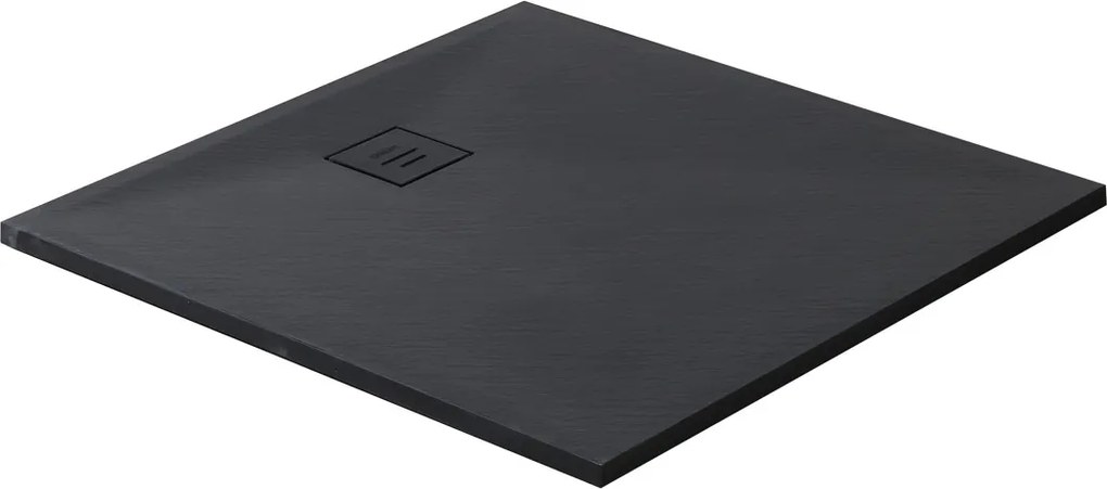 Erga Hyper, SMC sprchová vanička 70x70x2,6 cm + sifón, čierna matná, ERG-V06-SMC-7070S-BK