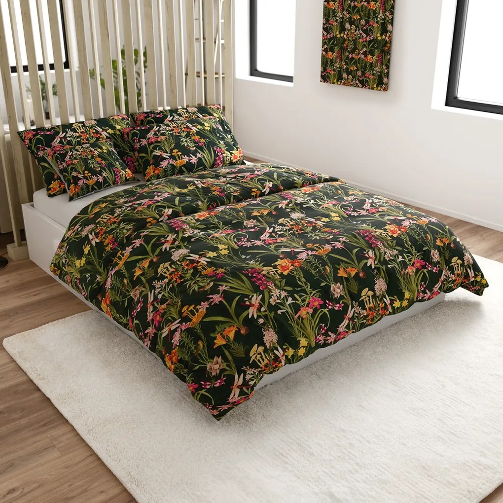 Obliečky z mikrovlákna MYSTIC GARDEN tmavo zelené Rozmer obliečky: 2 ks 70 x 90 cm | 200 x 220 cm