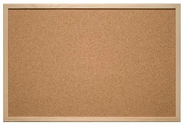 Korková tabula Eurosupplies 120 x 90 cm, hnedá