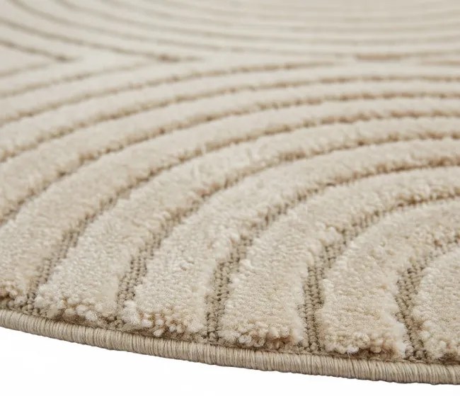 Koberec Modern Art 3D béžový kruh