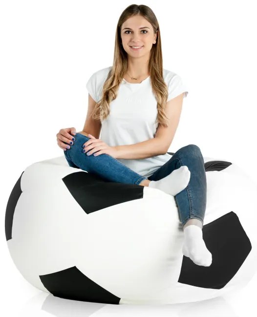 Sedací vak Futbal čierny ekokoža