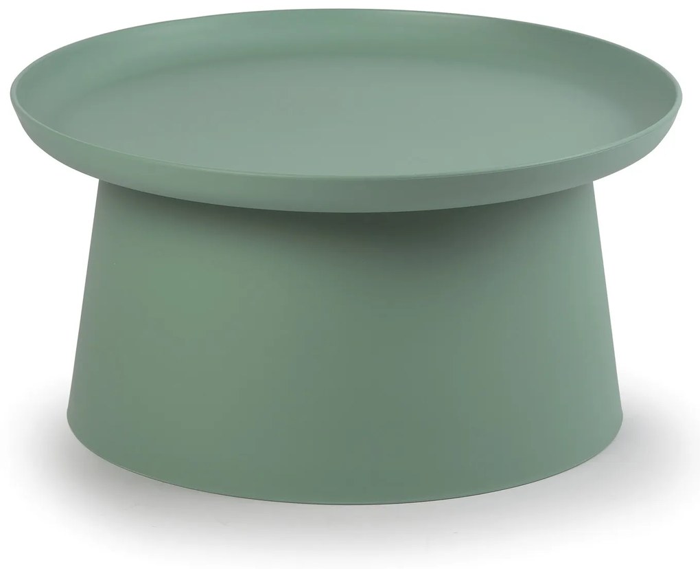 Plastový kávový stolík FUNGO, priemer 700 mm, zelený