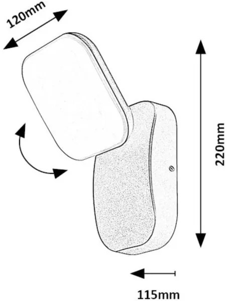 Rabalux 77057 - LED Vonkajšie nástenné svietidlo ODIEL LED/12W/230V IP44 čierna