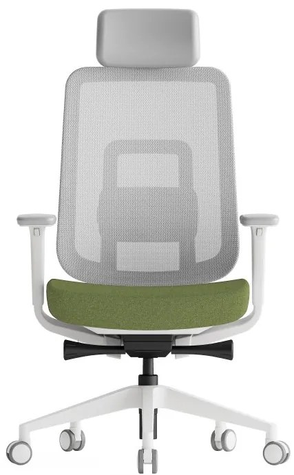 Kancelárska ergonomická stolička K42 White — sieť, látka, biela / viac farieb Modrá