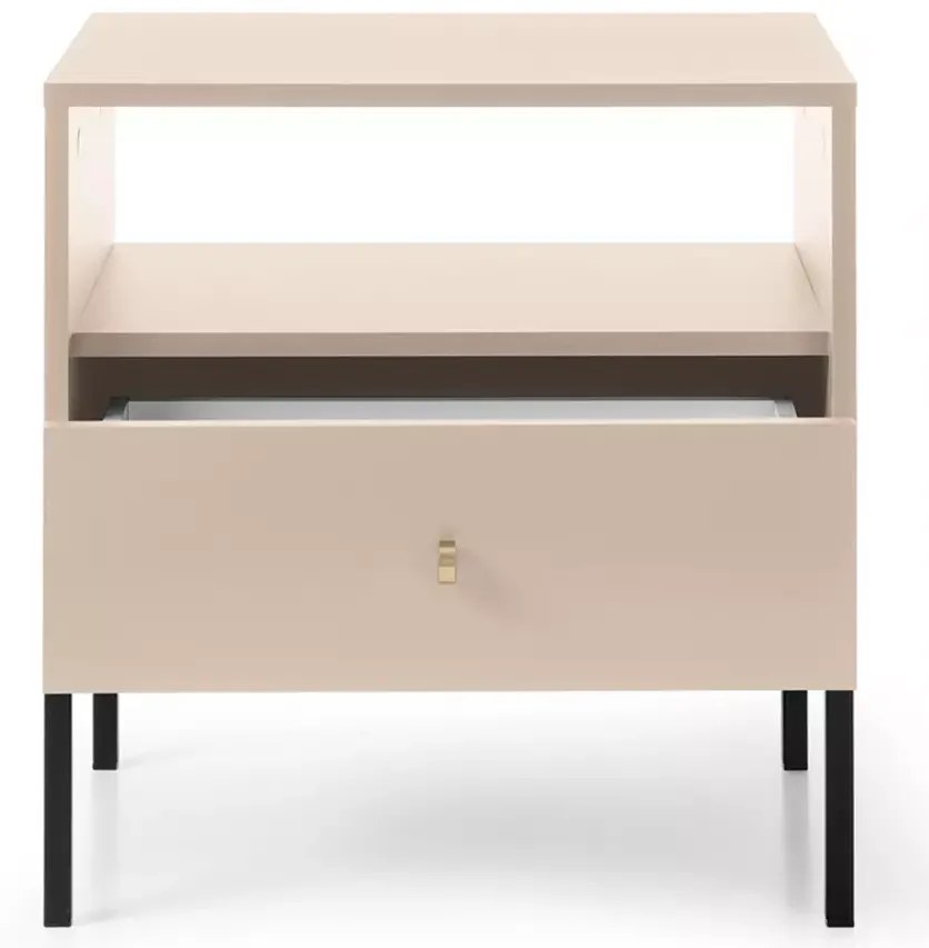 Nočný stolík Mono II 54 cm béžový/čierny