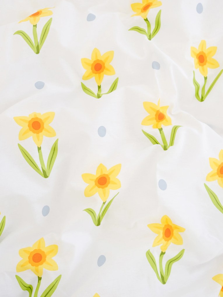 Bavlnená obliečka na vankúš Renforcé 50 × 70 cm - Narcis bieložlté