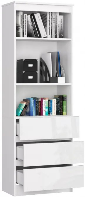 Regál R60 3SZ 2P CLP biely / biely lesk