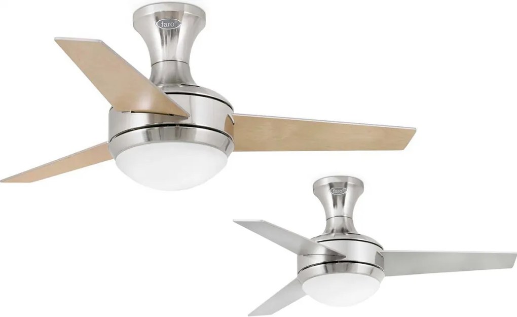 Stropný ventilátor s osvetlením Faro MINI UFO 33455 sivá/javor + záruka 3 roky ZADARMO