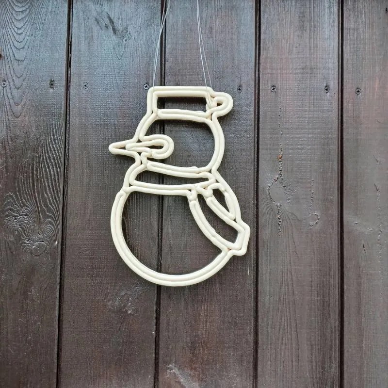 DECOLED Vánoční sněhulák, 30 cm, bílá