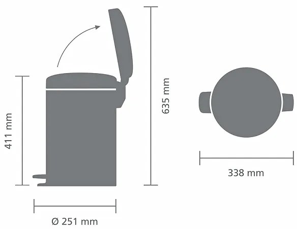 Brabantia Pedálový kôš NewIcon 12L Žiarivo červená